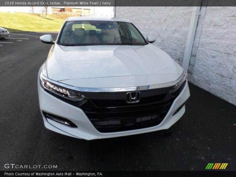 Platinum White Pearl / Ivory 2018 Honda Accord EX-L Sedan