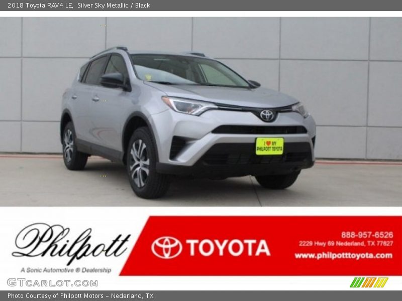 Silver Sky Metallic / Black 2018 Toyota RAV4 LE