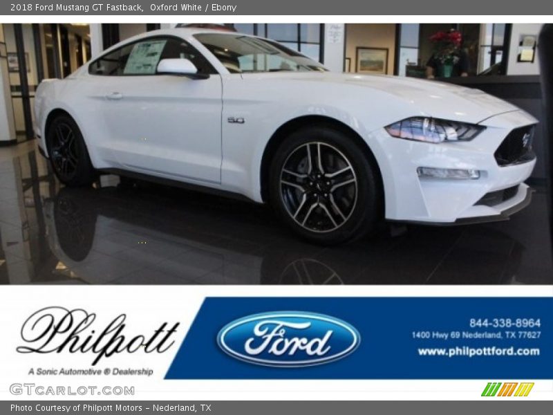 Oxford White / Ebony 2018 Ford Mustang GT Fastback