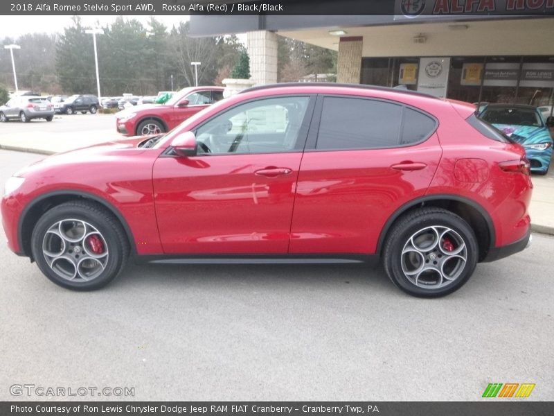 Rosso Alfa (Red) / Black/Black 2018 Alfa Romeo Stelvio Sport AWD