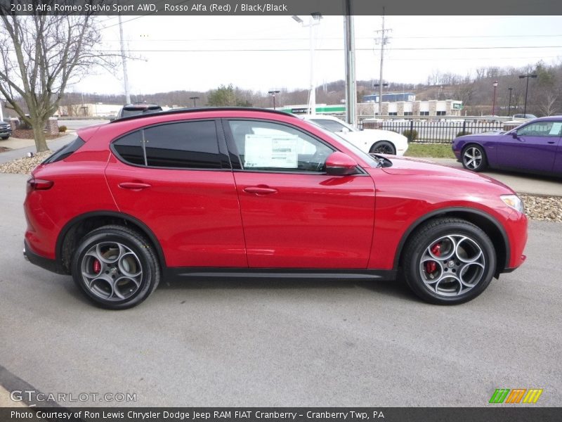 Rosso Alfa (Red) / Black/Black 2018 Alfa Romeo Stelvio Sport AWD