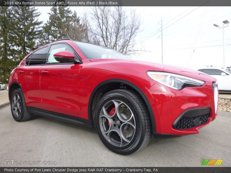 Rosso Alfa (Red) / Black/Black 2018 Alfa Romeo Stelvio Sport AWD