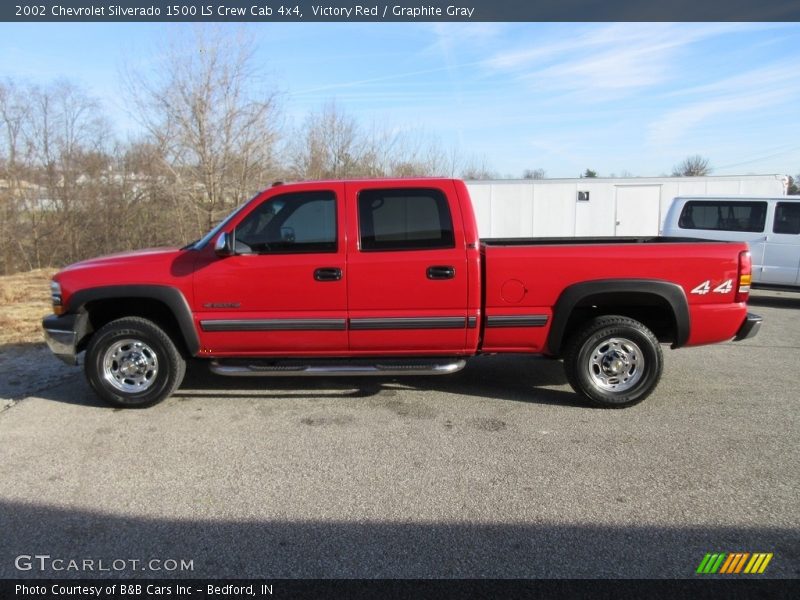Victory Red / Graphite Gray 2002 Chevrolet Silverado 1500 LS Crew Cab 4x4