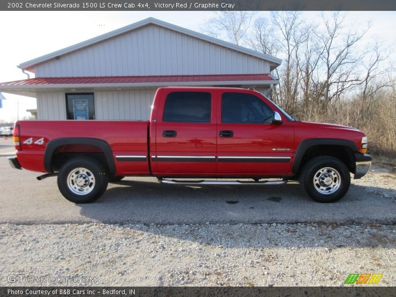Victory Red / Graphite Gray 2002 Chevrolet Silverado 1500 LS Crew Cab 4x4