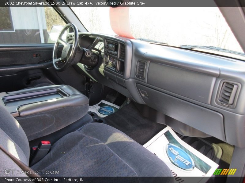 Victory Red / Graphite Gray 2002 Chevrolet Silverado 1500 LS Crew Cab 4x4