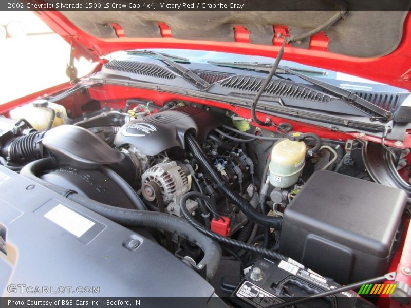 Victory Red / Graphite Gray 2002 Chevrolet Silverado 1500 LS Crew Cab 4x4