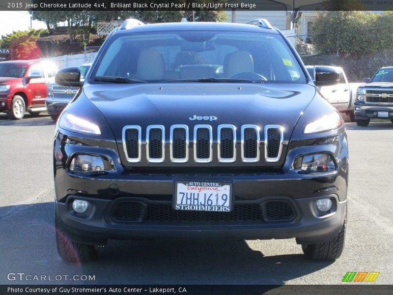 Brilliant Black Crystal Pearl / Black/Light Frost Beige 2015 Jeep Cherokee Latitude 4x4