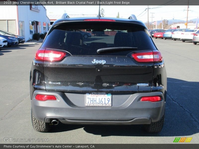 Brilliant Black Crystal Pearl / Black/Light Frost Beige 2015 Jeep Cherokee Latitude 4x4