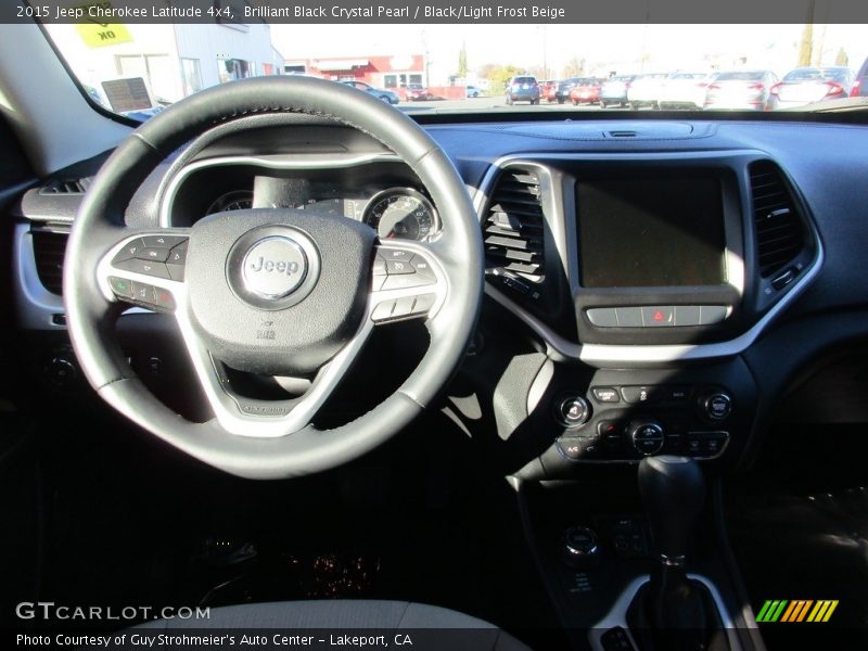 Brilliant Black Crystal Pearl / Black/Light Frost Beige 2015 Jeep Cherokee Latitude 4x4