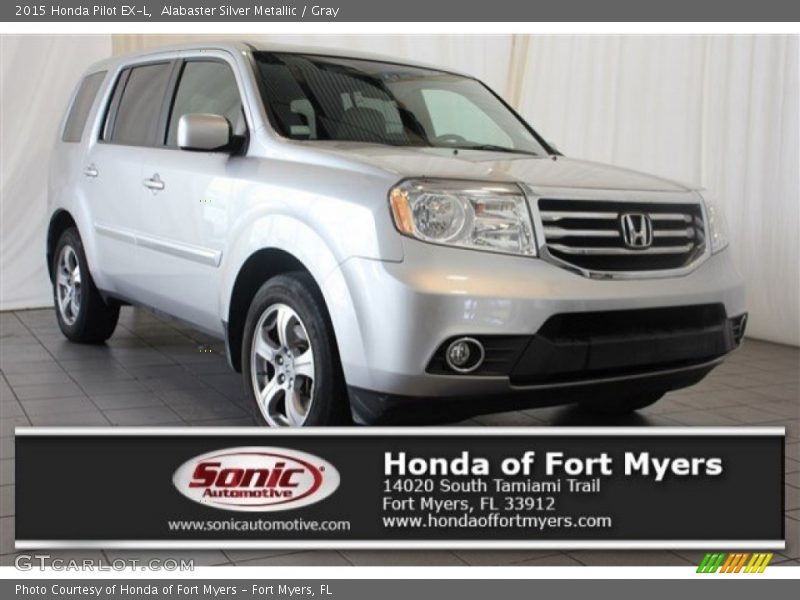Alabaster Silver Metallic / Gray 2015 Honda Pilot EX-L