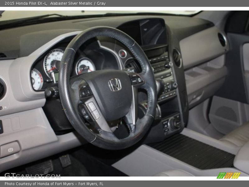 Alabaster Silver Metallic / Gray 2015 Honda Pilot EX-L