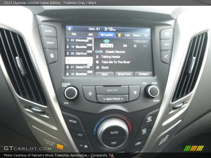Controls of 2017 Veloster Value Edition