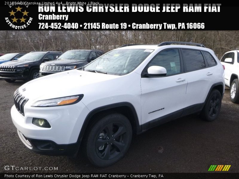 Bright White / Black 2018 Jeep Cherokee Limited 4x4