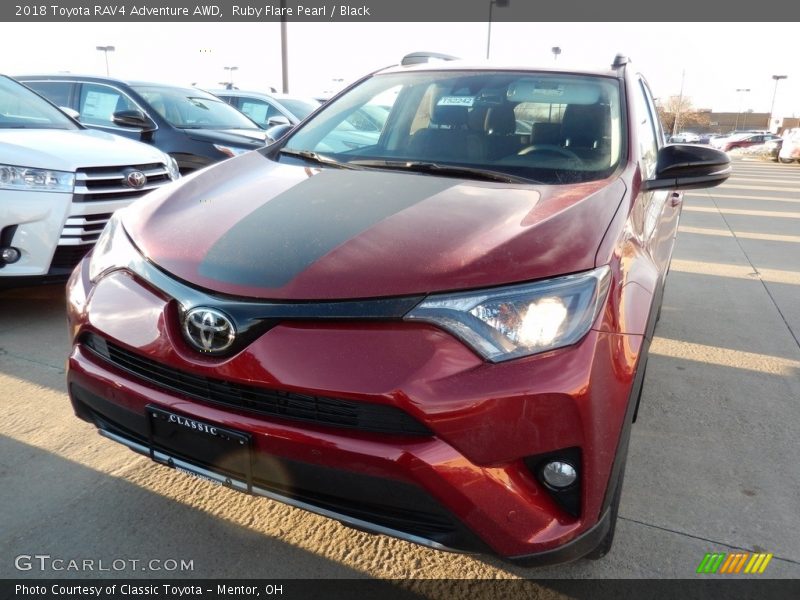 Ruby Flare Pearl / Black 2018 Toyota RAV4 Adventure AWD