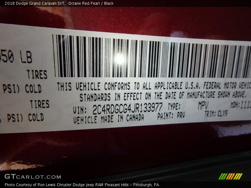 Octane Red Pearl / Black 2018 Dodge Grand Caravan SXT