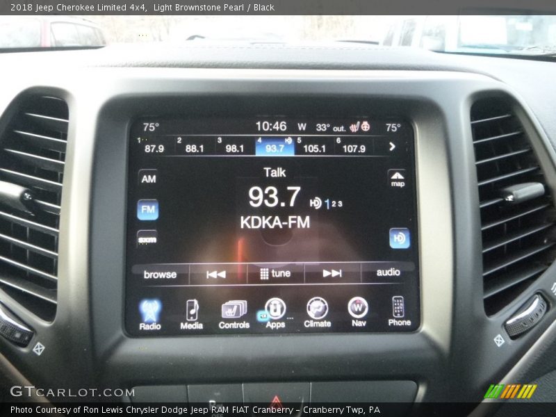 Light Brownstone Pearl / Black 2018 Jeep Cherokee Limited 4x4