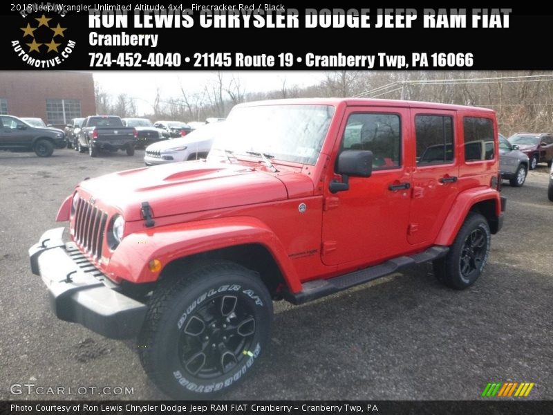 Firecracker Red / Black 2018 Jeep Wrangler Unlimited Altitude 4x4