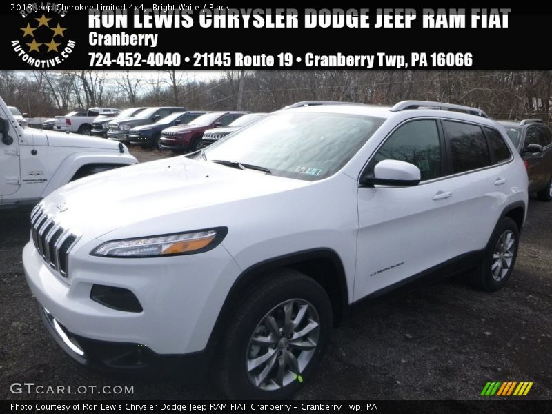 Bright White / Black 2018 Jeep Cherokee Limited 4x4