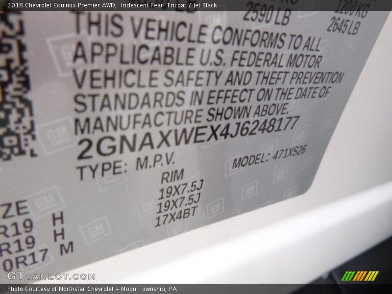 Iridescent Pearl Tricoat / Jet Black 2018 Chevrolet Equinox Premier AWD