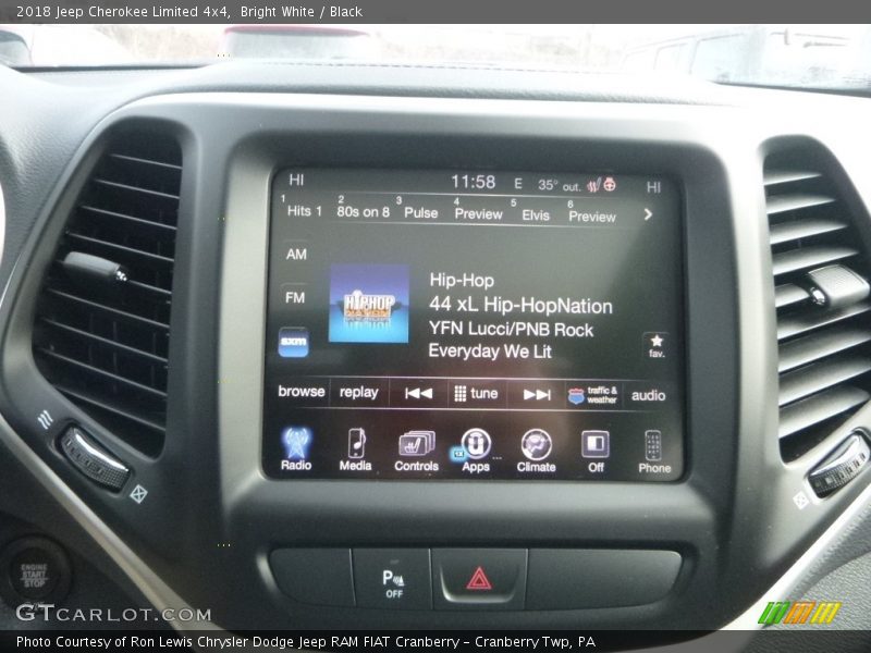 Bright White / Black 2018 Jeep Cherokee Limited 4x4