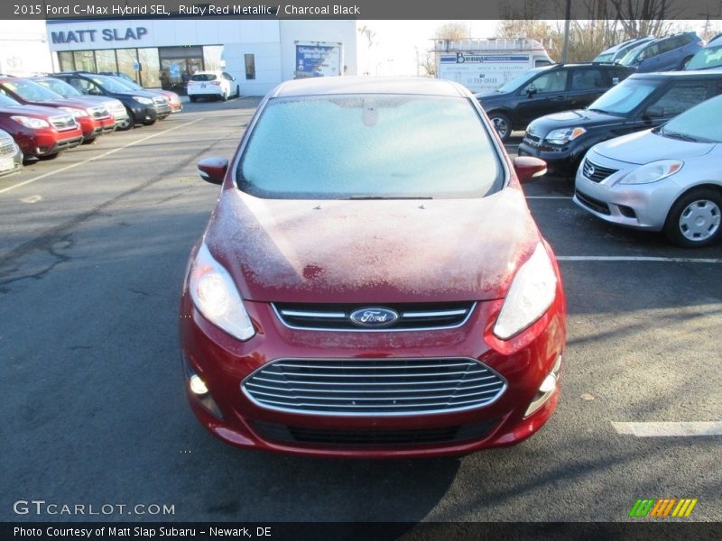 Ruby Red Metallic / Charcoal Black 2015 Ford C-Max Hybrid SEL