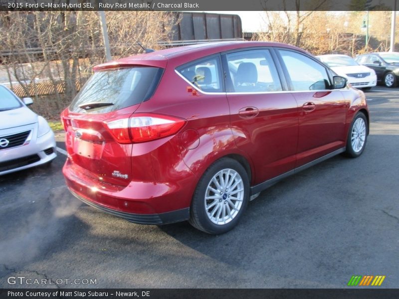 Ruby Red Metallic / Charcoal Black 2015 Ford C-Max Hybrid SEL