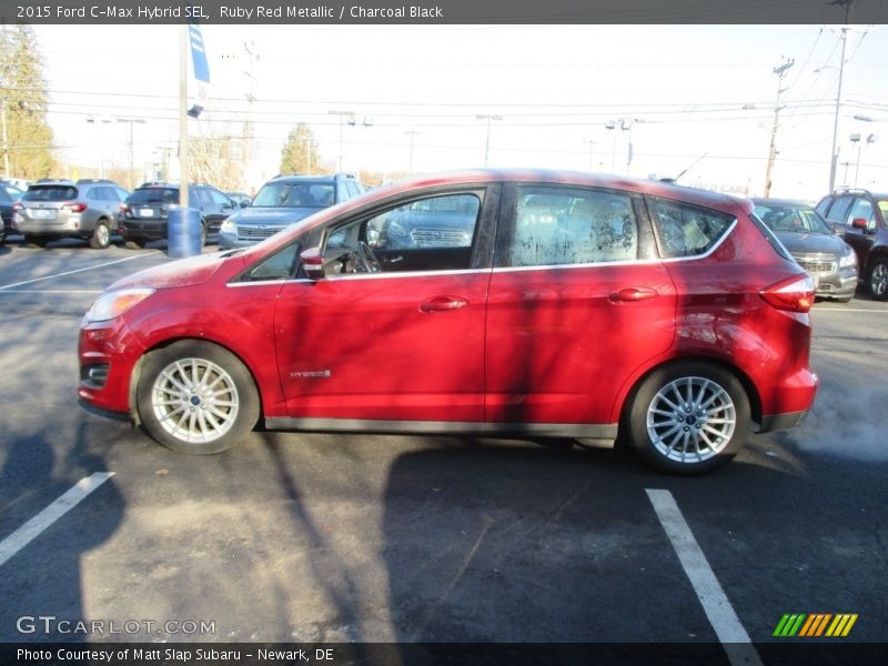 Ruby Red Metallic / Charcoal Black 2015 Ford C-Max Hybrid SEL
