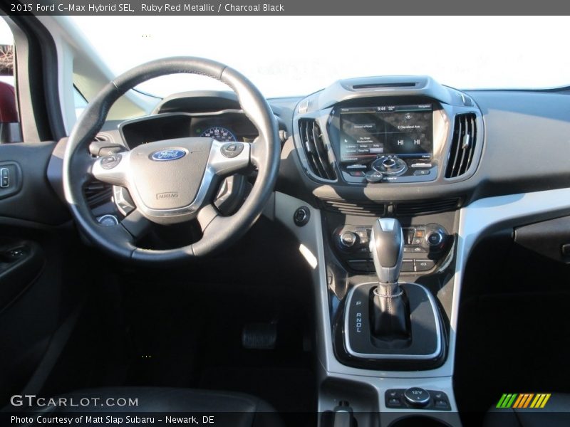 Ruby Red Metallic / Charcoal Black 2015 Ford C-Max Hybrid SEL