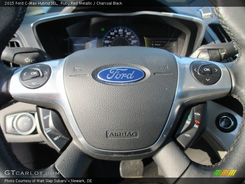 Ruby Red Metallic / Charcoal Black 2015 Ford C-Max Hybrid SEL