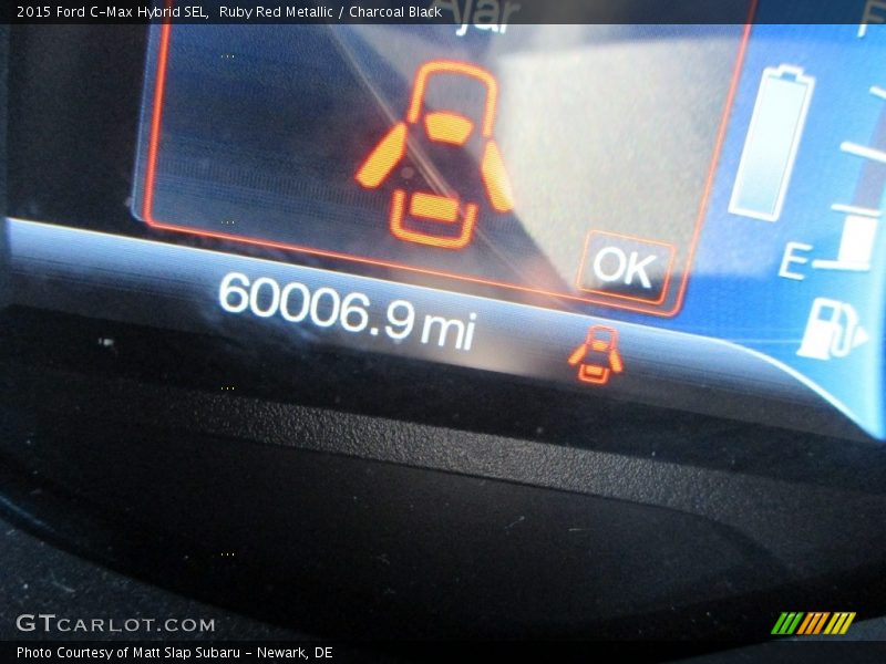 Ruby Red Metallic / Charcoal Black 2015 Ford C-Max Hybrid SEL