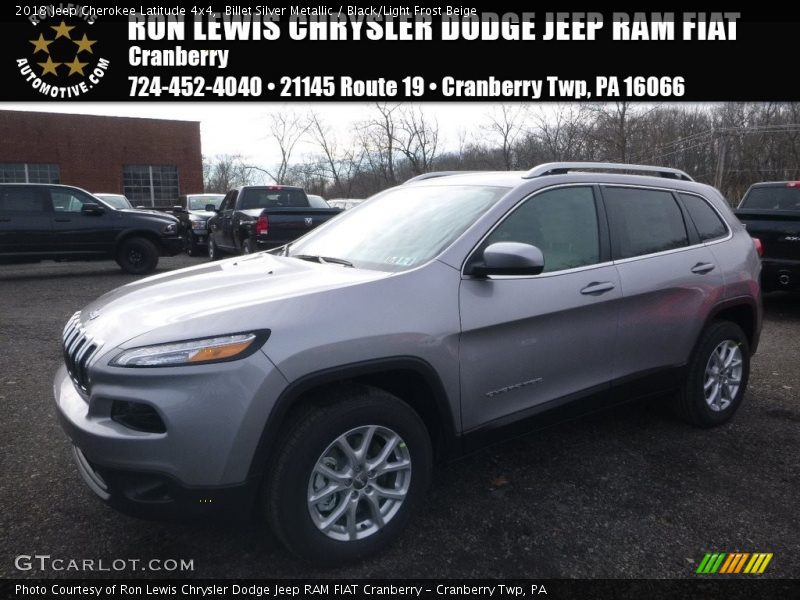 Billet Silver Metallic / Black/Light Frost Beige 2018 Jeep Cherokee Latitude 4x4