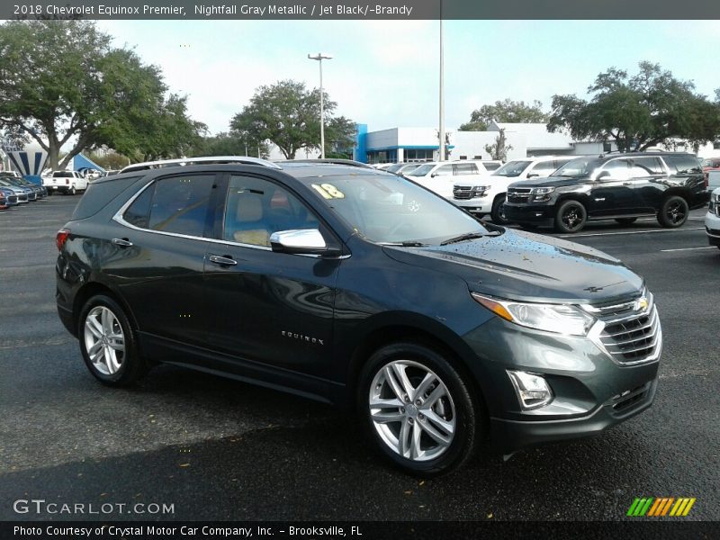 Nightfall Gray Metallic / Jet Black/­Brandy 2018 Chevrolet Equinox Premier