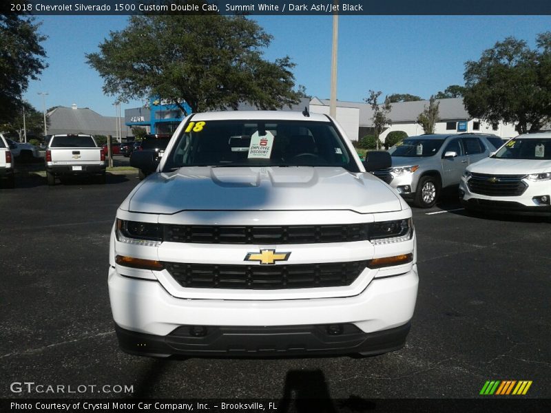 Summit White / Dark Ash/Jet Black 2018 Chevrolet Silverado 1500 Custom Double Cab