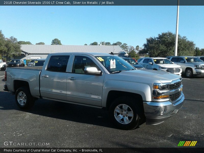 Silver Ice Metallic / Jet Black 2018 Chevrolet Silverado 1500 LT Crew Cab