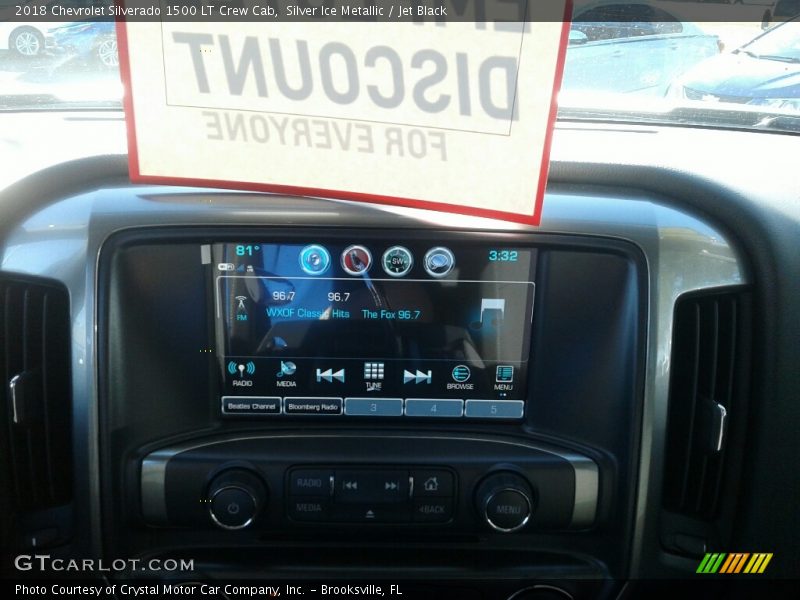 Silver Ice Metallic / Jet Black 2018 Chevrolet Silverado 1500 LT Crew Cab