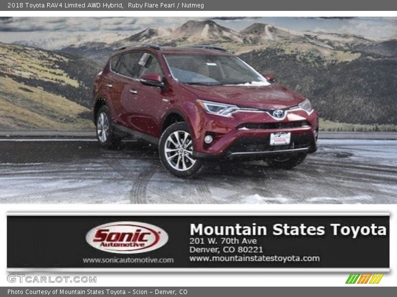 Ruby Flare Pearl / Nutmeg 2018 Toyota RAV4 Limited AWD Hybrid