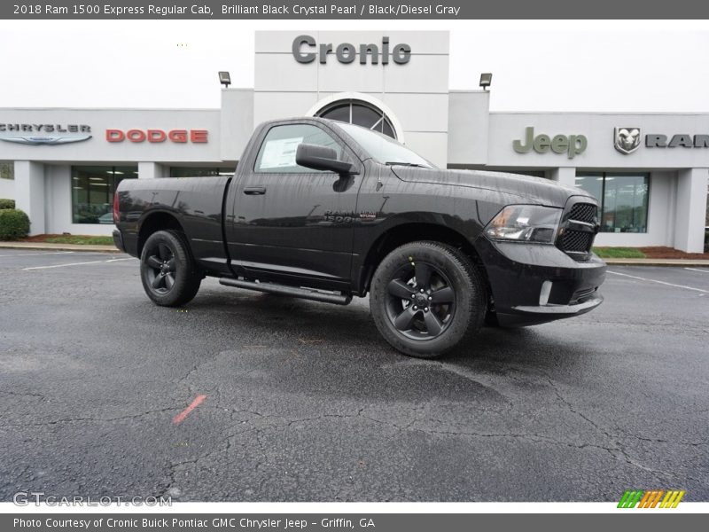 Brilliant Black Crystal Pearl / Black/Diesel Gray 2018 Ram 1500 Express Regular Cab