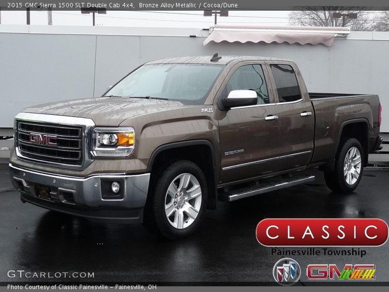 Bronze Alloy Metallic / Cocoa/Dune 2015 GMC Sierra 1500 SLT Double Cab 4x4