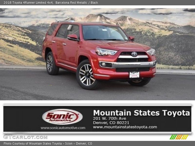 Barcelona Red Metallic / Black 2018 Toyota 4Runner Limited 4x4