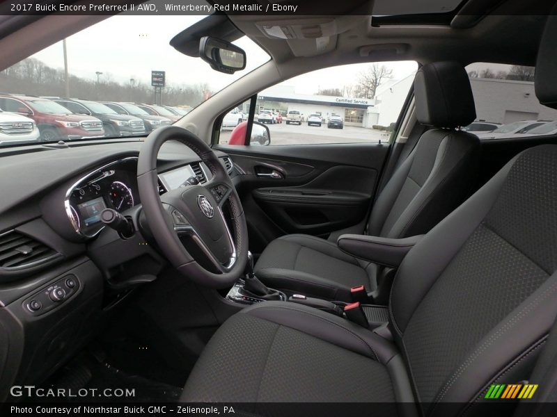 Winterberry Red Metallic / Ebony 2017 Buick Encore Preferred II AWD