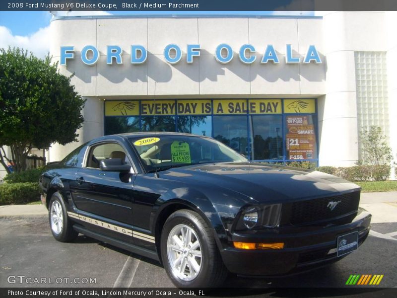 Black / Medium Parchment 2008 Ford Mustang V6 Deluxe Coupe