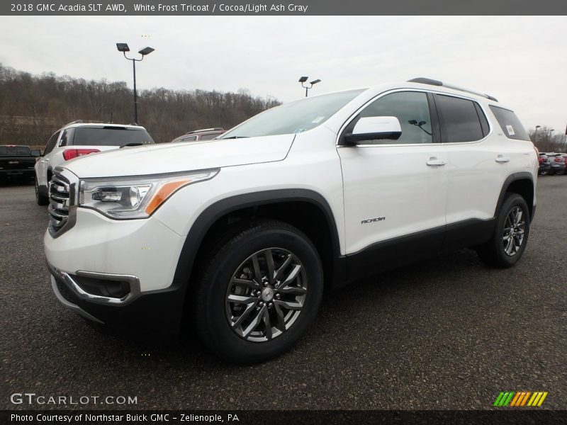 White Frost Tricoat / Cocoa/Light Ash Gray 2018 GMC Acadia SLT AWD