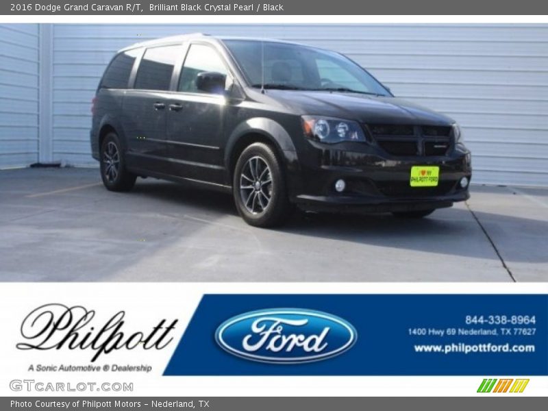 Brilliant Black Crystal Pearl / Black 2016 Dodge Grand Caravan R/T