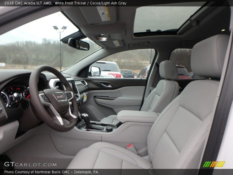 White Frost Tricoat / Cocoa/Light Ash Gray 2018 GMC Acadia SLT AWD