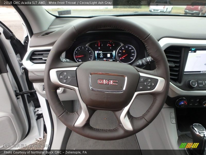 White Frost Tricoat / Cocoa/Light Ash Gray 2018 GMC Acadia SLT AWD