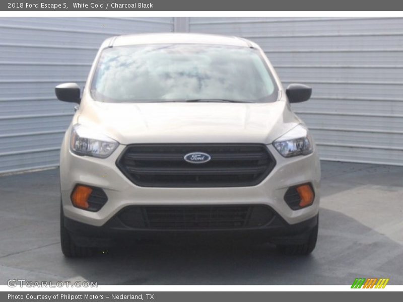 White Gold / Charcoal Black 2018 Ford Escape S