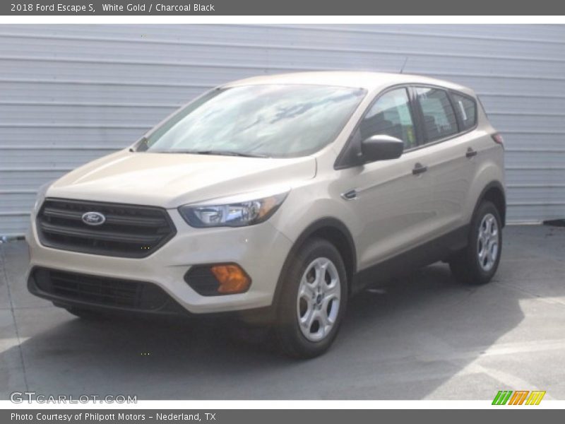 White Gold / Charcoal Black 2018 Ford Escape S