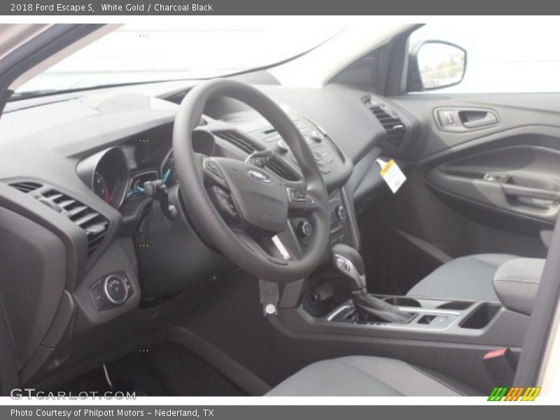 White Gold / Charcoal Black 2018 Ford Escape S