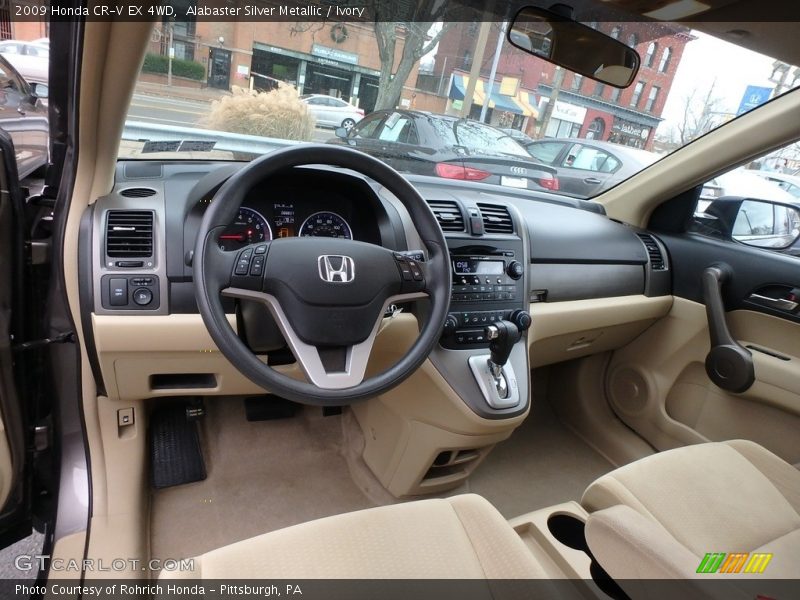 Alabaster Silver Metallic / Ivory 2009 Honda CR-V EX 4WD