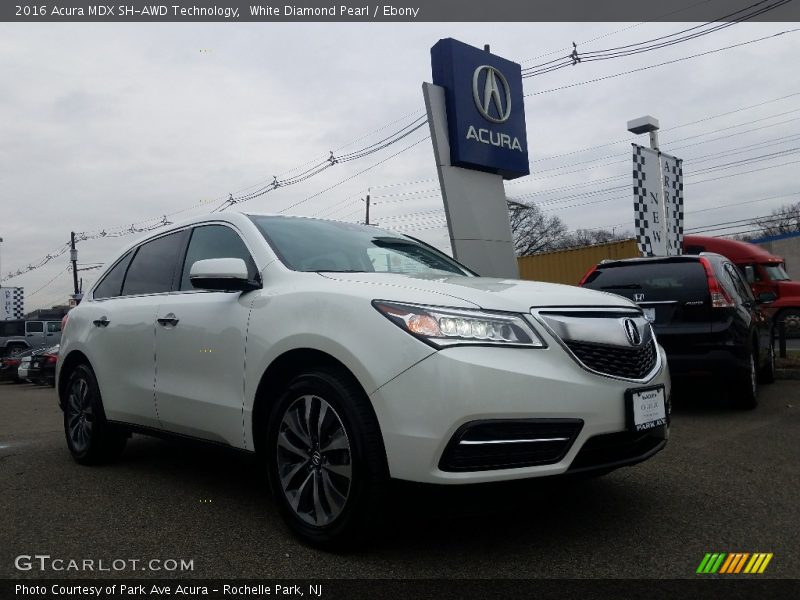 White Diamond Pearl / Ebony 2016 Acura MDX SH-AWD Technology
